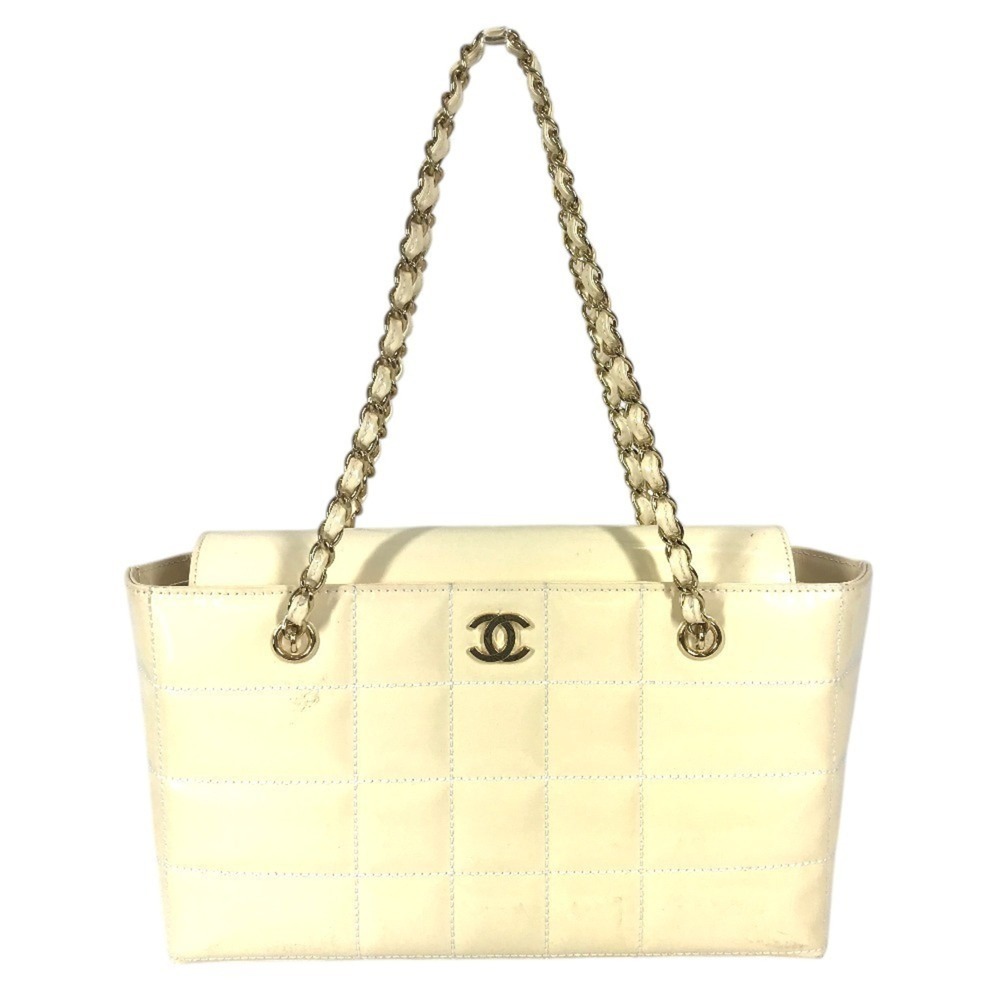CHANEL White Logo Shoulder Bag